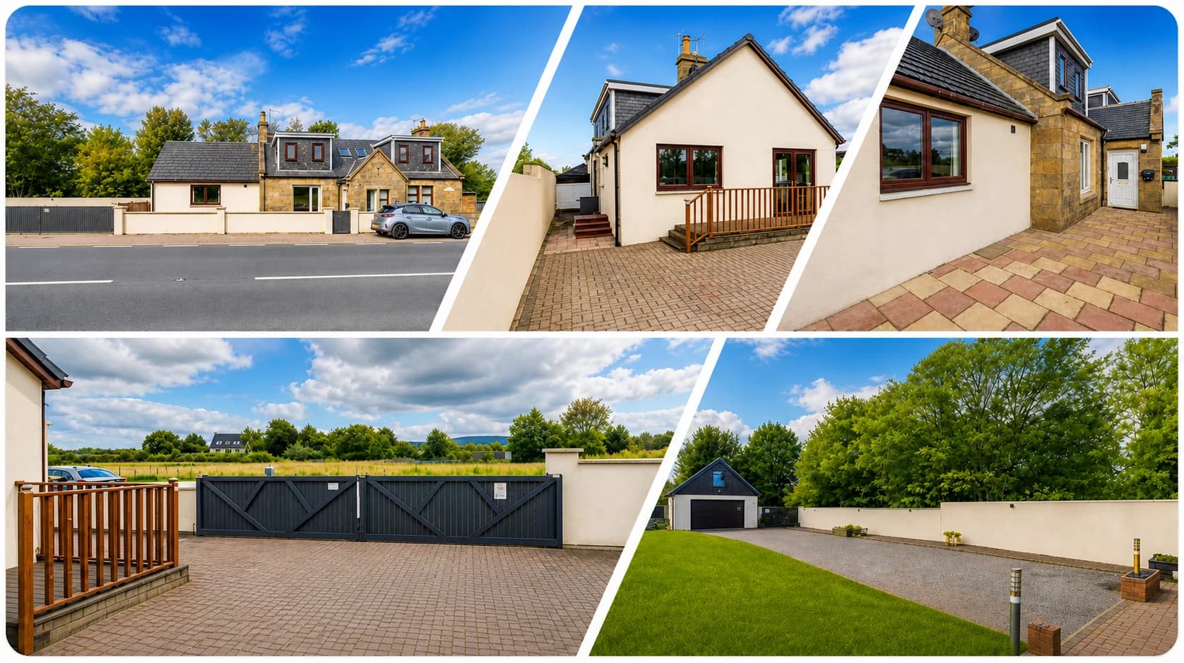 Main House exterior and private gated courtyard at Mardon near Inverness